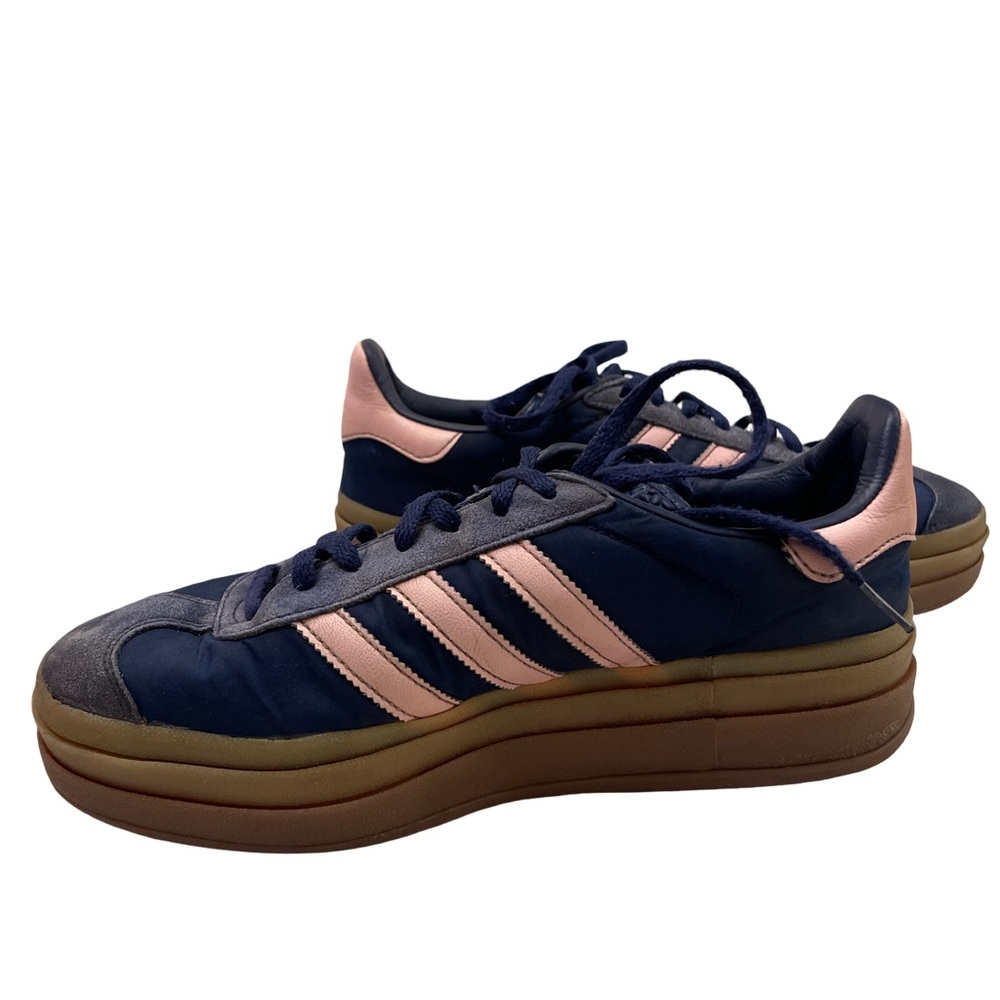 adidas Gazelle Bold Platform Sneakers - Navy Blue/Pink/Gum Sole size 9.5 - Picture 4 of 11
